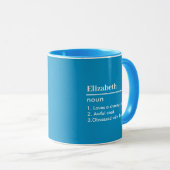 Mug Définition de nom personnalisé bleu clair (Devant droit)