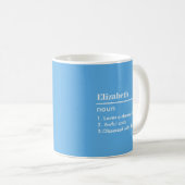 Mug Définition de nom personnalisé bleu clair (Devant droit)