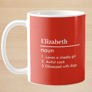 Mug Définition de nom personnalisé rouge