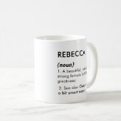 Mug Définition de nom Rebecca modifiable, nom personna (Devant droit)