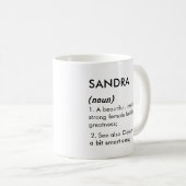 Mug Définition de nom Sandra modifiable, nom personnal (Devant droit)
