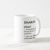 Mug Définition de nom Sharon modifiable, nom personnal (Devant droit)