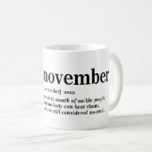 Mug Définition de novembre (Devant droit)