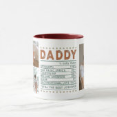 Mug Définition de papa rouge foncé photo personnalisée (Centre)