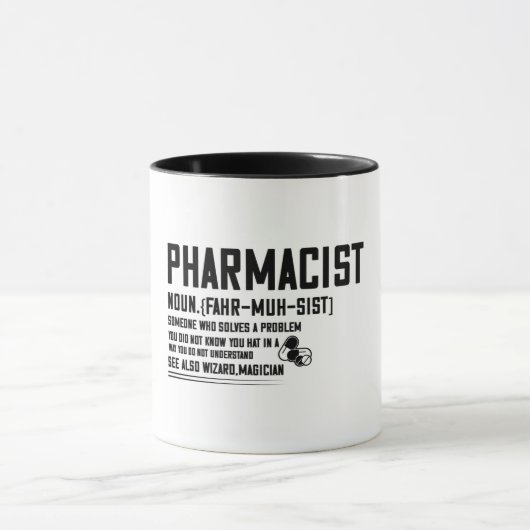 Mug Définition de pharmacien drôle (Centre)