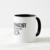 Mug Définition de pharmacien drôle (Devant droit)