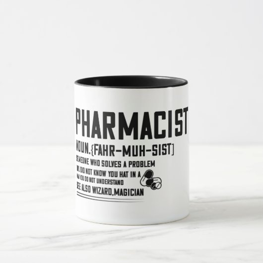 Mug Définition de pharmacien drôle (Centre)