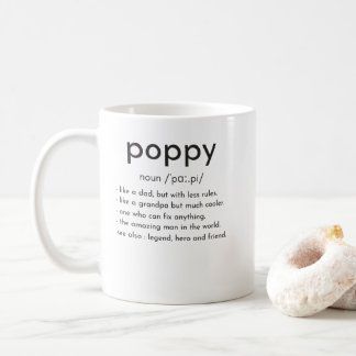 Mug Définition de Poppy drôle grand-père Fête des père