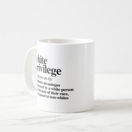 Mug Définition de privilège blanc (Devant gauche)