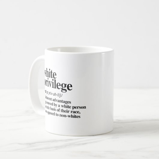 Mug Définition de privilège blanc (Devant gauche)