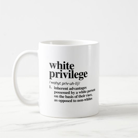 Mug Définition de privilège blanc (Gauche)