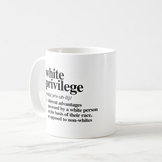Mug Définition de privilège blanc (Devant gauche)