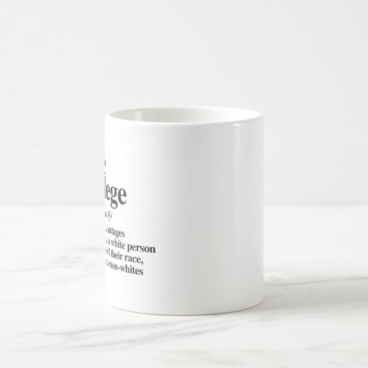 Mug Définition de privilège blanc (Centre)