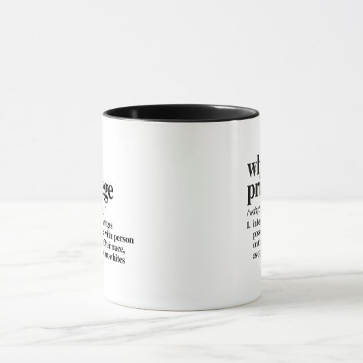 Mug Définition de privilège blanc (Centre)