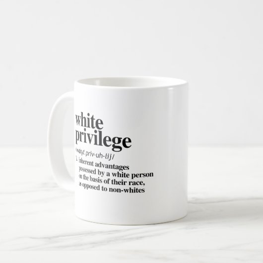 Mug Définition de privilège blanc (Devant gauche)