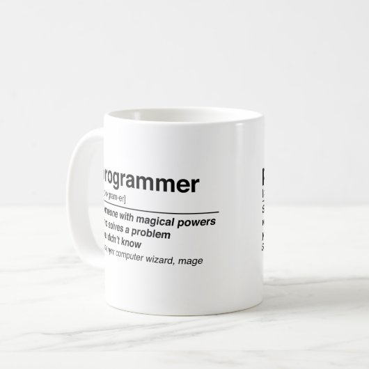 Mug Définition de programmeur (Devant gauche)
