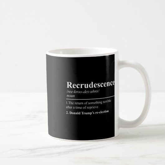 Mug Définition de recrudescence drôle anti réélection (Droite)