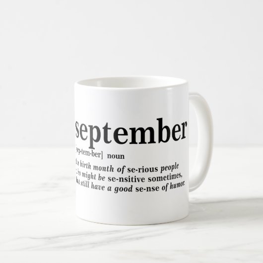 Mug Définition de septembre (Devant droit)