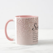 Mug Définition de soeur Parties scintillant or Rose fi (Gauche)