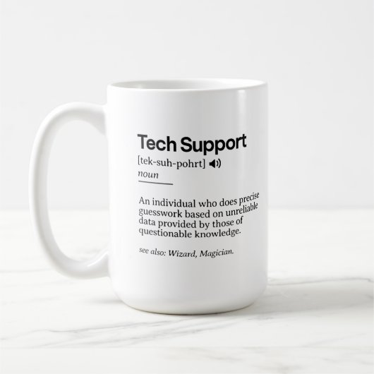 Mug Définition de support technique amusante | Bureau (Gauche)