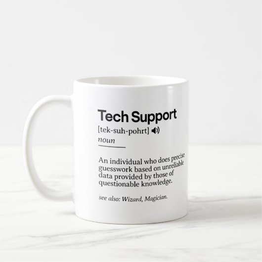 Mug Définition de support technique amusante | Bureau  (Gauche)