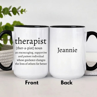 Mug Définition de thérapeute personnalisé