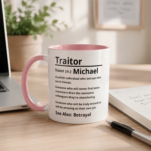 Mug Définition de Traître Personnalisée 