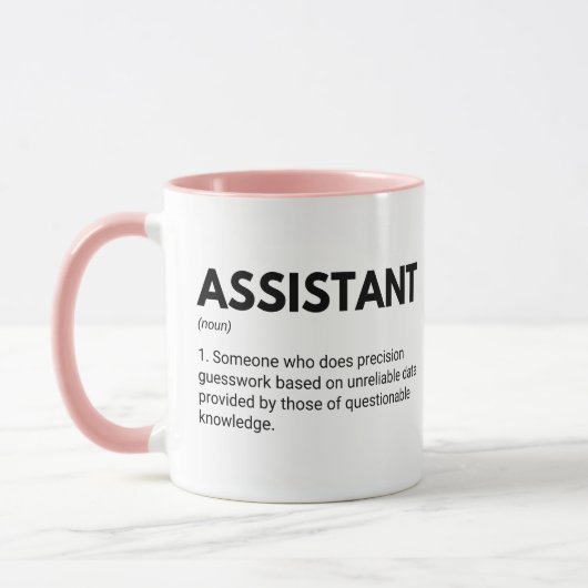 Mug Définition de travail drôle d'assistant (Gauche)