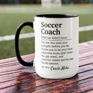 Mug Définition d'entraîneur de football remerciement p