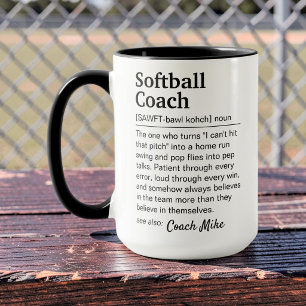 Mug Définition d'entraîneur de softball personnalisée