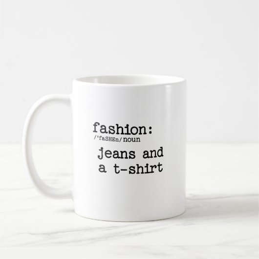 Mug Définition des jeans de mode et des T-shirts (Gauche)