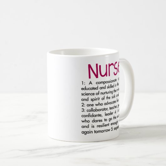 Mug Définition d'infirmière (Devant droit)
