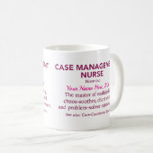 Mug Définition d'infirmière de gestion de cas, Cadeau  (Devant droit)