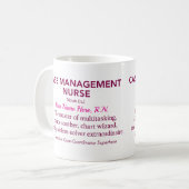 Mug Définition d'infirmière de gestion de cas, Cadeau  (Devant gauche)