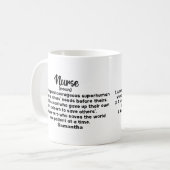 Mug Définition d'infirmière d'inspiration personnalisé (Devant gauche)