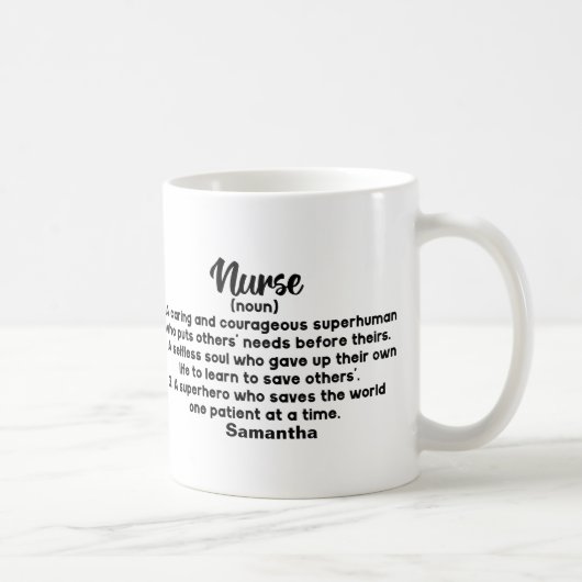 Mug Définition d'infirmière d'inspiration personnalisé (Droite)
