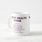 Mug Définition d'infirmière en santé publique (Devant gauche)
