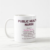Mug Définition d'infirmière en santé publique (Gauche)