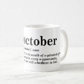 Mug Définition d'octobre (Devant droit)