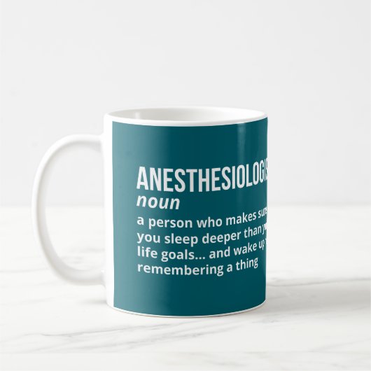 Mug Définition drôle d'anesthésiste (Gauche)
