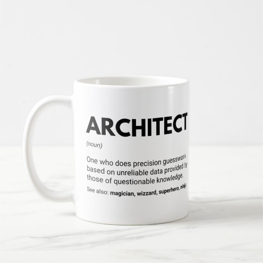 Mug Définition drôle d'architectes ingénieurs (Gauche)
