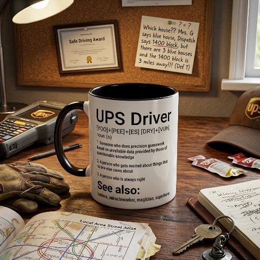 Mug Définition drôle de chauffeur de UPS