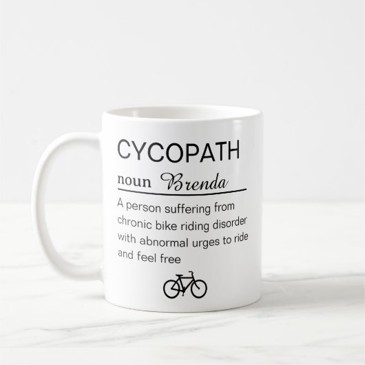 Mug Définition drôle de Cycopathe (Gauche)