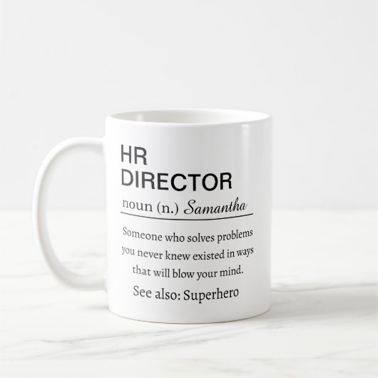 Mug Définition drôle de directeur RH (Gauche)