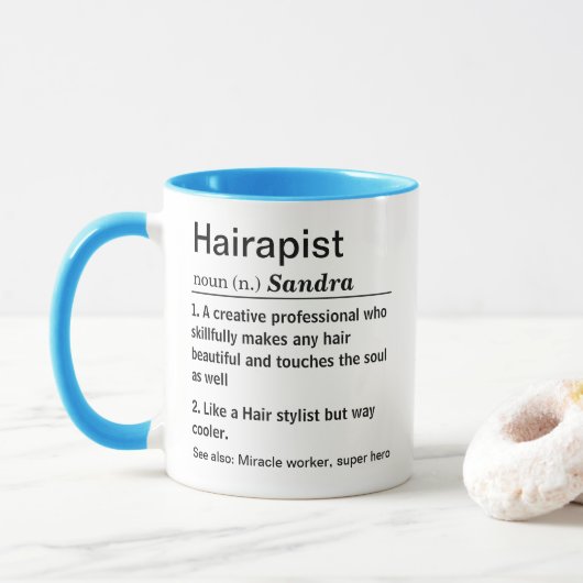 Mug Définition drôle de Hairapist (Avec donut)