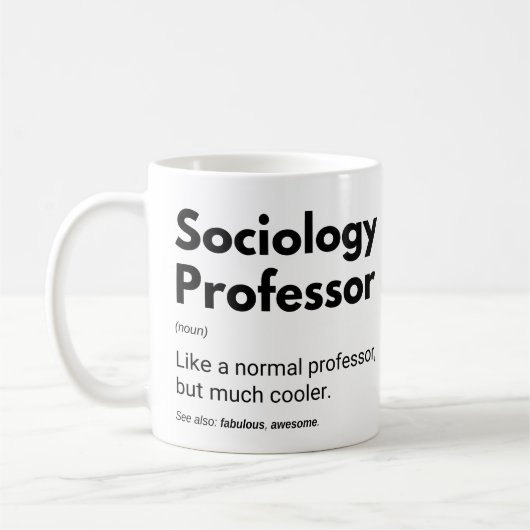 Mug Définition drôle de professeur de sociologie (Gauche)