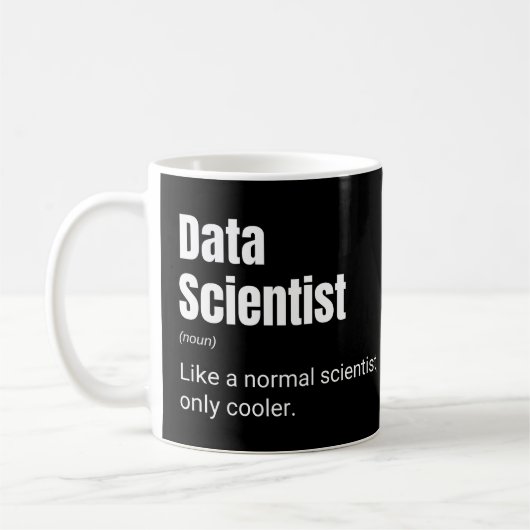 Mug Définition drôle de scientifique de données cool a (Gauche)