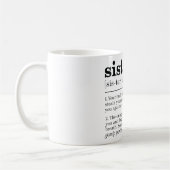 Mug Définition drôle de soeur (Gauche)
