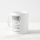 Mug Définition drôle de technicien en électronique (Devant gauche)