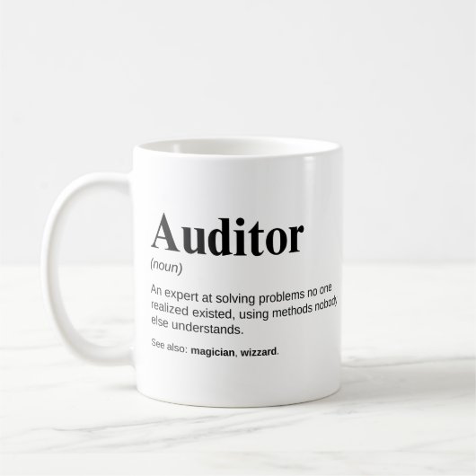 Mug Définition drôle de travail d'auditeur (Gauche)